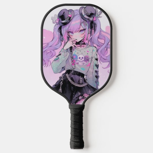 Pastel Lila Gothic Lolita Pickleball Schläger (Vorderseite)