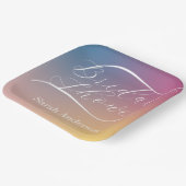 Pastel Lila Gradient Ombre Script Brautparty Pappteller (Gewinkelt)
