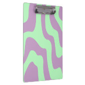 Pastel Lila Green Abstrakt Wavy Lines Klemmbrett (Rechts)