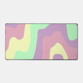 Pastel Lila Green Abstrakt Wavy Lines Muster Schreibtischunterlage (Vorderseite)