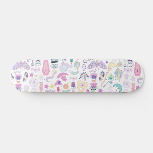 Pastel Lila Hexe Designer Skateboard Deck (Horizontal)