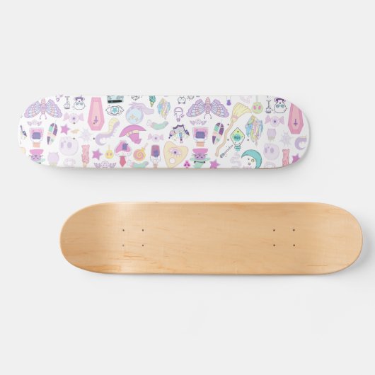 Pastel Lila Hexe Designer Skateboard Deck (Horizontal)