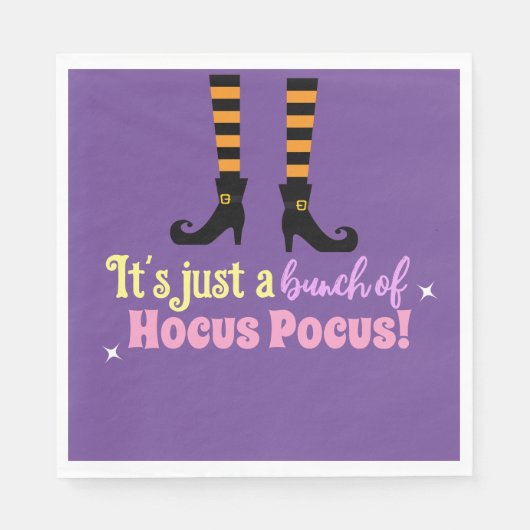 Pastel Lila Hocus Pocus Halloween Witz Leg Serviette (Vorderseite)
