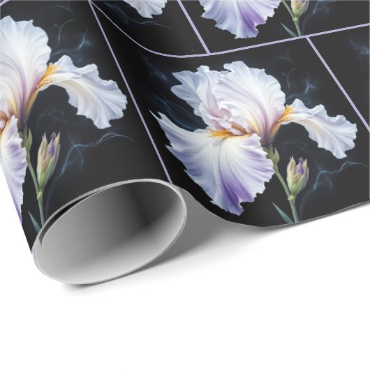Pastel Lila Iris Blossom Geschenkpapier (Rolleneckpunkt)
