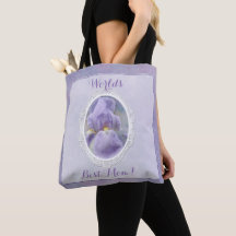 Pastel Lila Iris Muttertag Tote Tasche