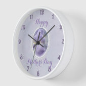 Pastel Lila Iris Muttertagsruhr Uhr (Winkel)