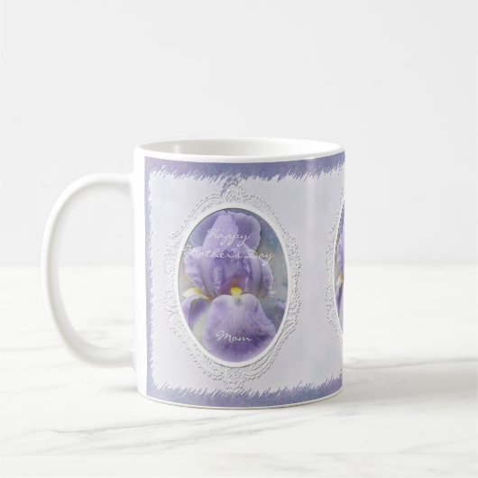 Pastel Lila Iris Tasse Muttertag (Links)