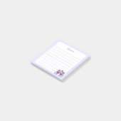 Pastel Lila Kawaii Chibi Frog Holding Hearts Post-it Klebezettel (angewinkelt)