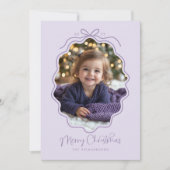 Pastel Lila Lavender Wavy Foto Feiertagskarte (Vorderseite)