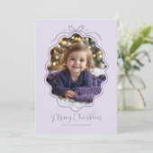 Pastel Lila Lavender Wavy Foto Feiertagskarte (Stehend Vorderseite)