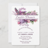 Pastel Lila Lilac Flora Rose Ostern Abendessen Par Einladung (Vorderseite)