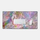 Pastel Lila Marble Opal Mit Monogramm Girly Niedli Schreibtischunterlage (Tastatur & Maus)