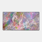 Pastel Lila Marble Opal Mit Monogramm Girly Niedli Schreibtischunterlage (Vorderseite)
