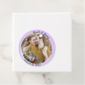 Pastel Lila Minimal Trendy Round Foto Wedding Geschenkanhänger (Beispiel)