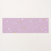 Pastel Lila | Niedliches Regenbogen Einhorn Muster Yogamatte (Rückseite (Horizontal))