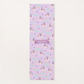 Pastel Lila | Niedliches Regenbogen Einhorn Muster Yogamatte (Vorderseite)