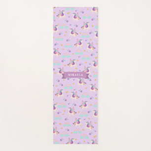 Pastel Lila   Niedliches Regenbogen Einhorn Muster Yogamatte