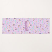 Pastel Lila | Niedliches Regenbogen Einhorn Muster Yogamatte (Vorderseite (Horizontal))