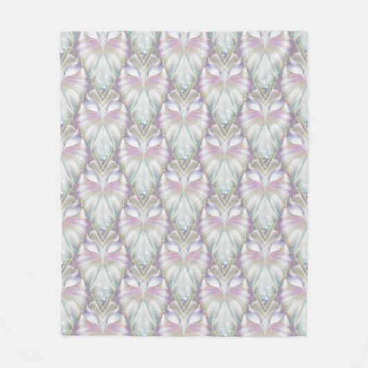 Pastel Lila Oracle Owl Pattern Fleecedecke (Vorderseite)