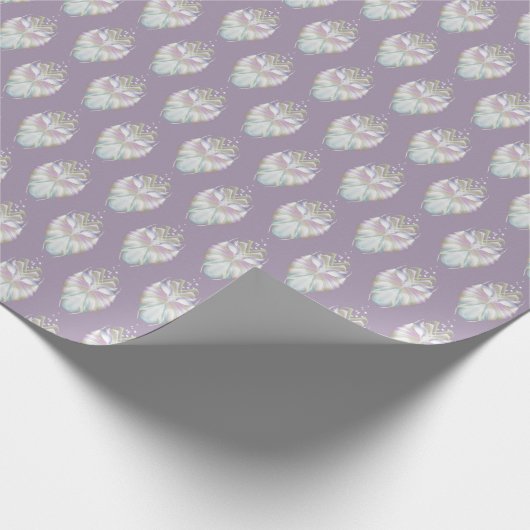 Pastel Lila Oracle Owl Pattern Geschenkpapier (Ecke)