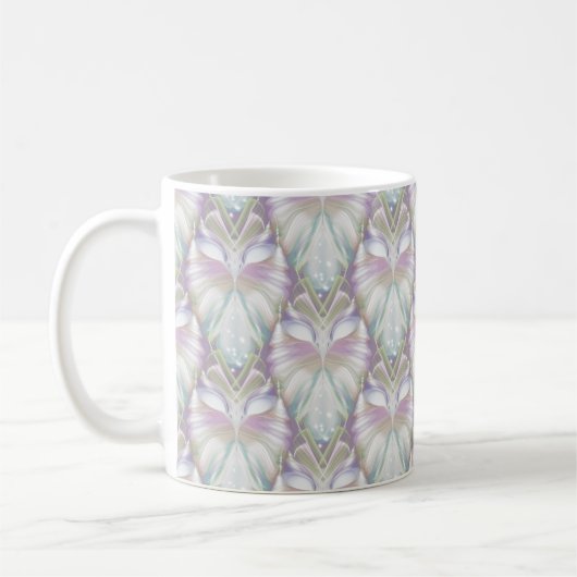 Pastel Lila Oracle Owl Pattern Kaffeetasse (Links)