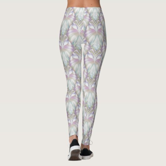 Pastel Lila Oracle Owl Pattern Leggings (Rückseite)