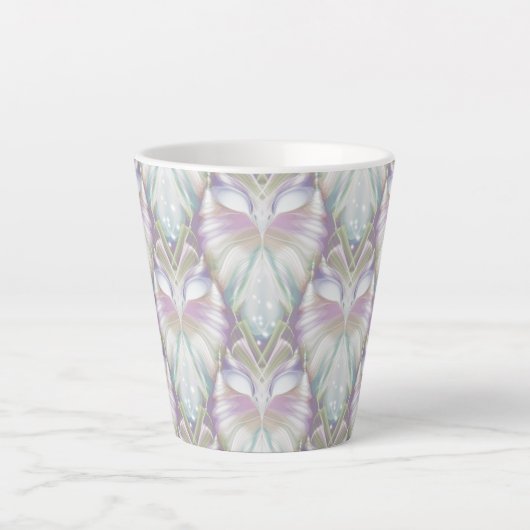Pastel Lila Oracle Owl Pattern Milchtasse (Vorderseite)