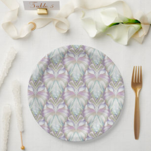 Pastel Lila Oracle Owl Pattern Pappteller