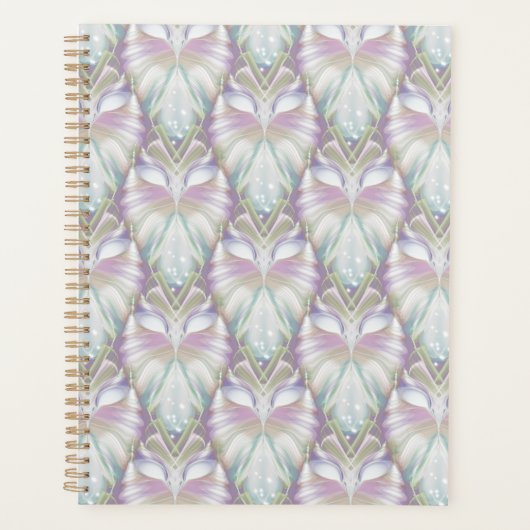 Pastel Lila Oracle Owl Pattern Planer (Vorderseite)