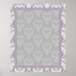 Pastel Lila Oracle Owl Pattern Poster