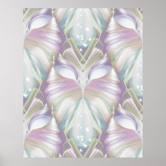 Pastel Lila Oracle Owl Pattern Poster (Vorne)