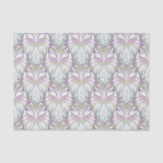 Pastel Lila Oracle Owl Pattern Seidenpapier (Vorderseite)