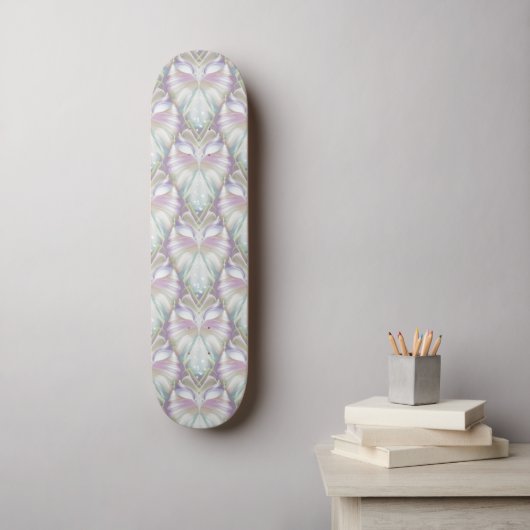 Pastel Lila Oracle Owl Pattern Skateboard (Wandkunst)