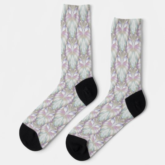 Pastel Lila Oracle Owl Pattern Socken (Linkes Detail)