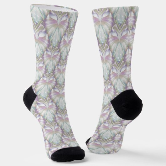 Pastel Lila Oracle Owl Pattern Socken (Gewinkelt)
