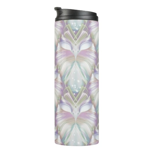 Pastel Lila Oracle Owl Pattern Thermosbecher (Nach rechts gedreht)