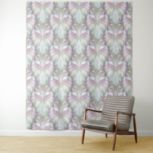 Pastel Lila Oracle Owl Pattern Wandteppich