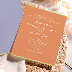 Pastel Lila Orange Wedding Einladung