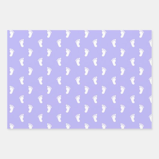 PASTEL LILA PERIWINKLE PINK ROWS OF BABY FEED GESCHENKPAPIER SET (Vorderseite 2)