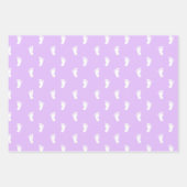 PASTEL LILA PERIWINKLE PINK ROWS OF BABY FEED GESCHENKPAPIER SET (Vorderseite)