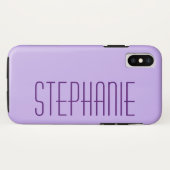 Pastel Lila, Personalisierter Name, Sturdy Case-Mate iPhone Hülle (Rückseite (Horizontal))