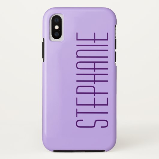 Pastel Lila, Personalisierter Name, Sturdy Case-Mate iPhone Hülle (Rückseite)