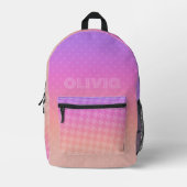 Pastel Lila Pink Coral Ombre - riesiges Monogramm Bedruckter Rucksack (Vorderseite)
