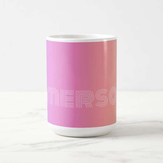 Pastel Lila Pink Coral Ombre - riesiges Monogramm Kaffeetasse (Mittel)