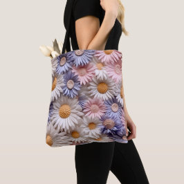 PASTEL LILA PINK PEACH WEISSE BLUME TASCHE