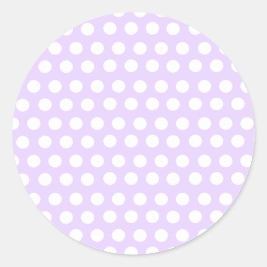 Pastel Lila Polka Dots Runder Aufkleber (Vorderseite)
