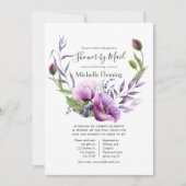 Pastel Lila Poppy Baby oder Brautparty per Post Einladung (Vorderseite)