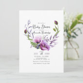 Pastel Lila Poppy Blumenkleider Kinderdusche Einladung (Stehend Vorderseite)