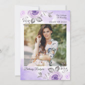 Pastel Lila RN Nursing School Abschluss Foto Einladung (Rückseite)