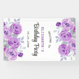 Pastel Lila Rose Grüne Geburtstag Willkommen Banner